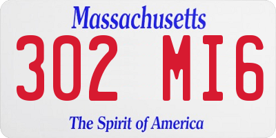 MA license plate 302MI6