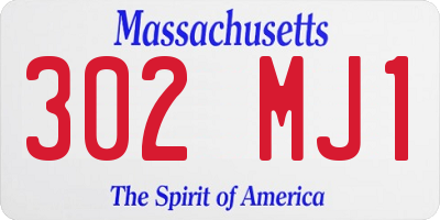 MA license plate 302MJ1