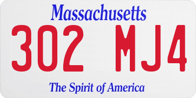 MA license plate 302MJ4