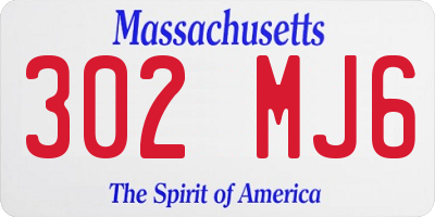 MA license plate 302MJ6