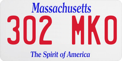 MA license plate 302MK0