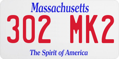 MA license plate 302MK2