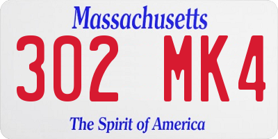 MA license plate 302MK4