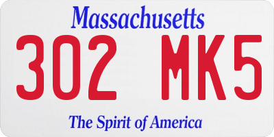 MA license plate 302MK5