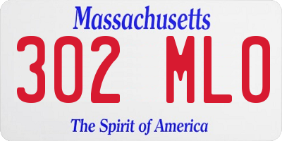 MA license plate 302ML0