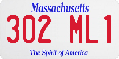 MA license plate 302ML1