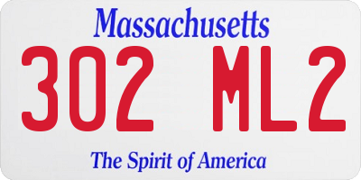 MA license plate 302ML2