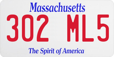 MA license plate 302ML5