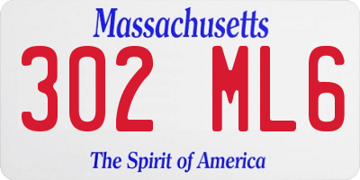 MA license plate 302ML6