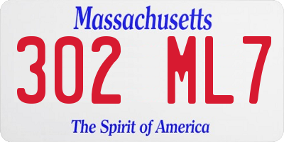 MA license plate 302ML7
