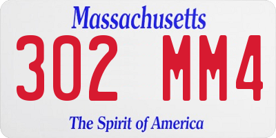 MA license plate 302MM4