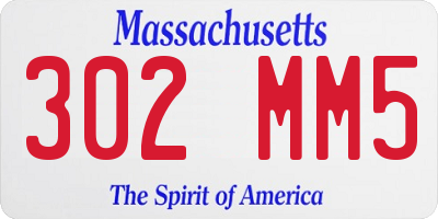 MA license plate 302MM5