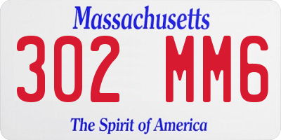 MA license plate 302MM6