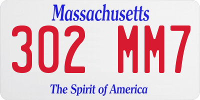 MA license plate 302MM7