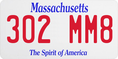 MA license plate 302MM8