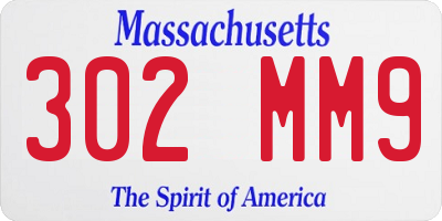 MA license plate 302MM9