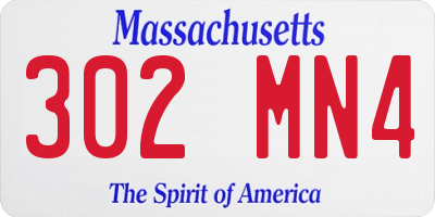 MA license plate 302MN4