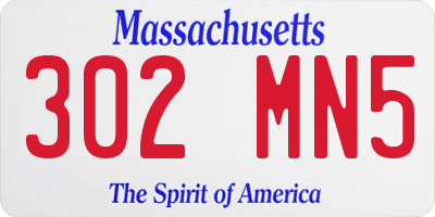 MA license plate 302MN5
