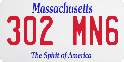 MA license plate 302MN6