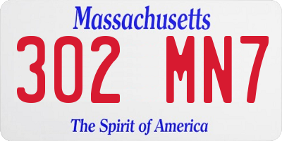 MA license plate 302MN7