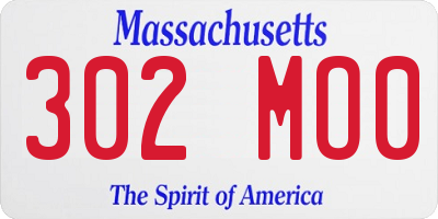 MA license plate 302MO0