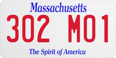 MA license plate 302MO1