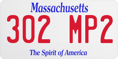 MA license plate 302MP2