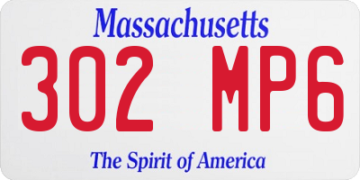MA license plate 302MP6