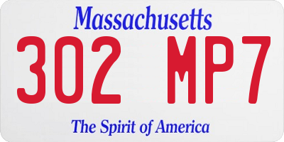 MA license plate 302MP7