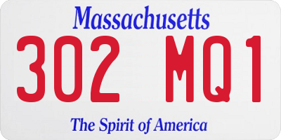 MA license plate 302MQ1
