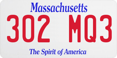 MA license plate 302MQ3