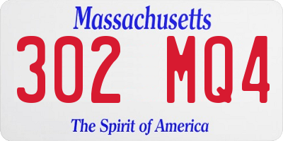 MA license plate 302MQ4