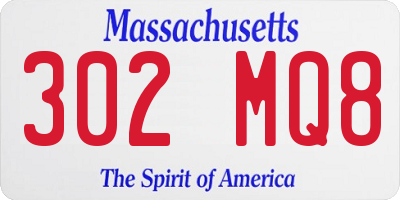 MA license plate 302MQ8