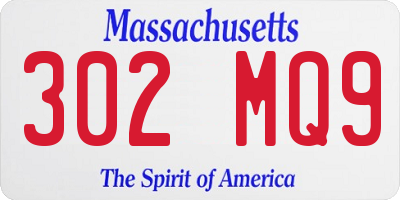 MA license plate 302MQ9