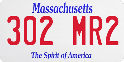 MA license plate 302MR2