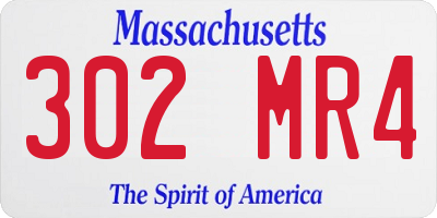 MA license plate 302MR4