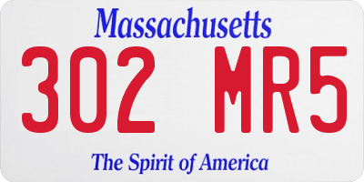 MA license plate 302MR5