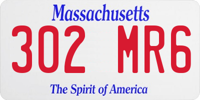 MA license plate 302MR6