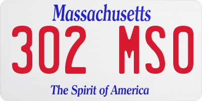 MA license plate 302MS0