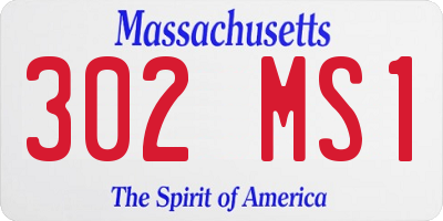 MA license plate 302MS1