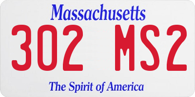 MA license plate 302MS2