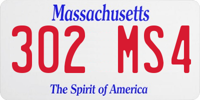 MA license plate 302MS4