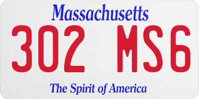MA license plate 302MS6