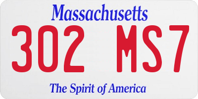 MA license plate 302MS7