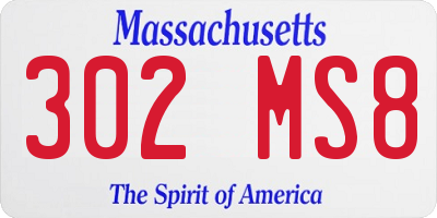 MA license plate 302MS8