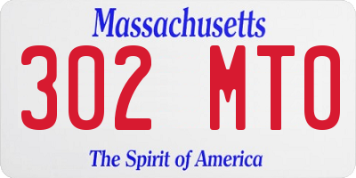 MA license plate 302MT0