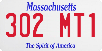 MA license plate 302MT1