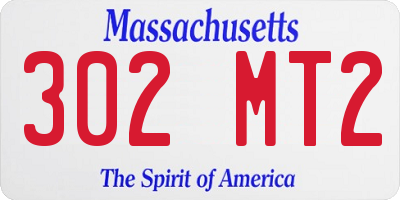 MA license plate 302MT2