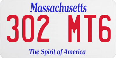 MA license plate 302MT6