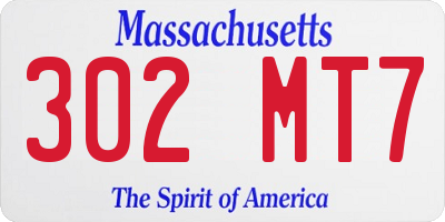 MA license plate 302MT7